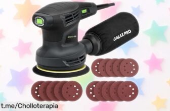 Lijadora orbital GALAX PRO de 280 W con velocidad regulable y 15 lijas: ¡aprovéchate de este precio de ganga antes que desaparezca! Ideal para tus proyectos soñados.