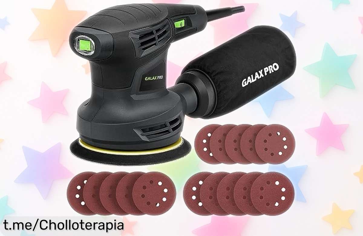 Lijadora orbital GALAX PRO de 280 W con velocidad regulable y 15 lijas: ¡aprovéchate de este precio de ganga antes que desaparezca! Ideal para tus proyectos soñados.