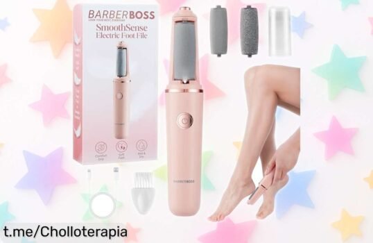 Lima eléctrica para pies BarberBoss, ¡adquiere el kit de pedicura recargable con luz LED y vive la magia de unos pies suaves en casa a un precio brutal!