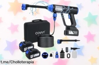 Limpiador de alta presión inalámbrico COVVY 725PSI: ¡un chollazo con dos baterías y boquilla 6 en 1 para que tu coche brille como nuevo! No te lo pierdas, atrapa la oferta ya.