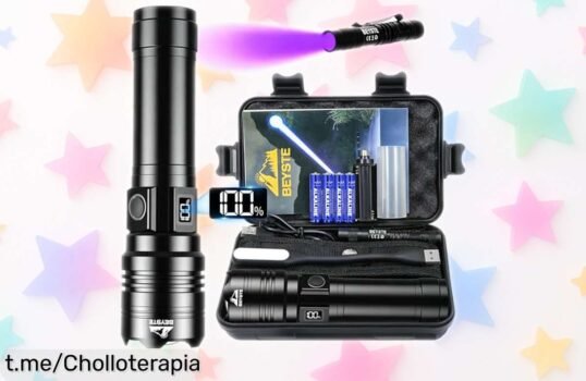 Linterna LED BEYSTE XHQ99: ¡Altísima potencia y alcance de 1.520 m! No dejes pasar este chollazo que iluminará tus aventuras y te dará seguridad en cualquier momento.