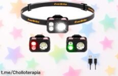 Linterna frontal LED recargable EverBrite: energía en tus manos, con luz potente y resistencia al agua. ¡No dejes escapar este chollazo total antes que se agote!