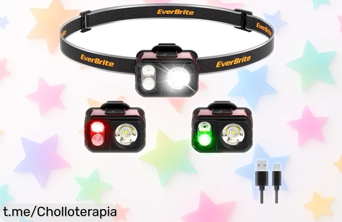 Linterna frontal LED recargable EverBrite: energía en tus manos, con luz potente y resistencia al agua. ¡No dejes escapar este chollazo total antes que se agote!