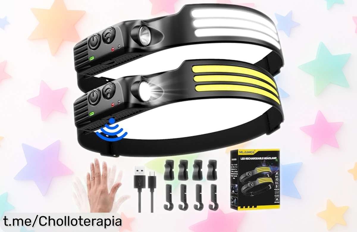 Linterna frontal LED recargable con sensor de movimiento y 6 modos: ¡las aventuras bajo la luz nunca fueron tan emocionantes! Aprovecha este chollazo antes de que se acabe.