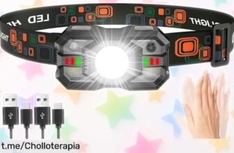 Linterna frontal recargable Genérico LED con 2000 lúmenes, ¡super chollo! Aprovecha su resistencia al agua y 20 horas de luz para tus aventuras. No te quedes sin la tuya ya.