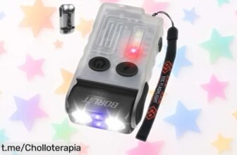 Linterna giratoria BORUIT V20 Mini, ilumina 1000 lúmenes y alarma de 110 dB: ¡ofertón con resistencia IP67 para tus aventuras! No te quedes sin ella.