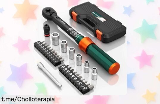 Llave dinamométrica 1/4 NADOKHI con kit de 29 piezas a precio loco: precisión y confianza para tus proyectos, ¡no dejes escapar este chollazo imprescindible!
