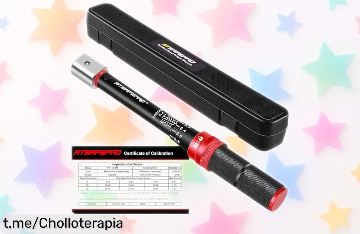 Llave dinamométrica ATsafepro ajustable: Precision y clic claro a un precio de ganga. ¡No dejes pasar este super chollo para tus proyectos!