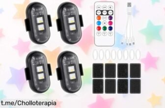 Luces LED inalámbricas vsshe para coche, moto y más; increíbles 8 colores y control remoto, ¡aprovecha este precio de escándalo antes que se agoten!