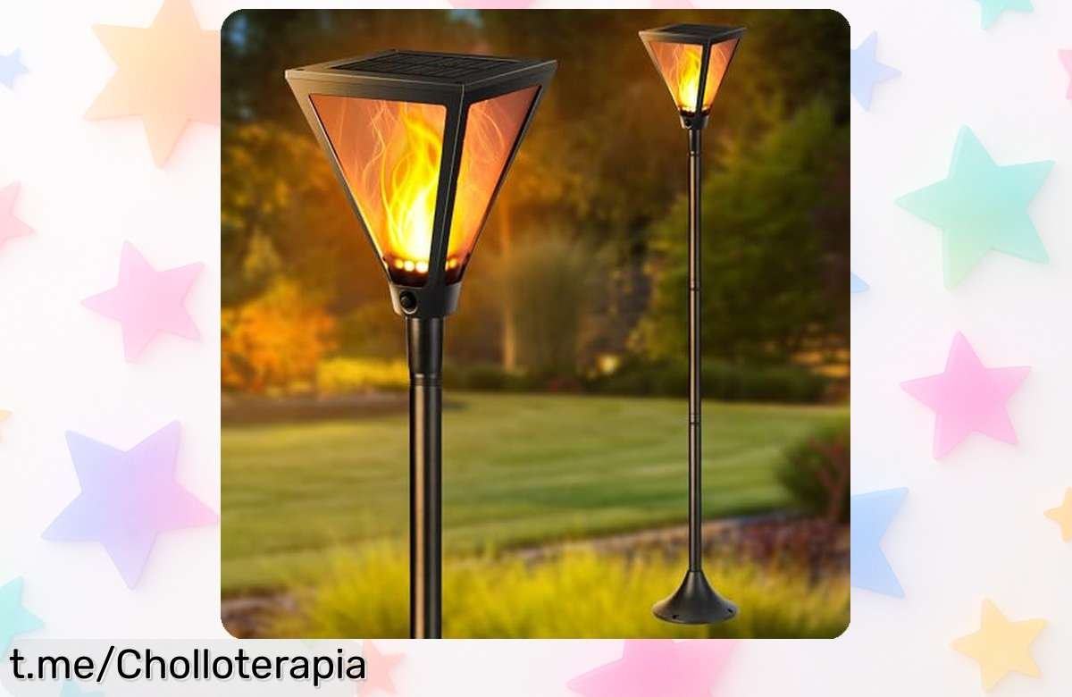 Luces solares LED Joomer con efecto de llama: el chollazo perfecto para iluminar tu jardín y crear un ambiente mágico al caer la noche, ¡no te quedes sin ellas!