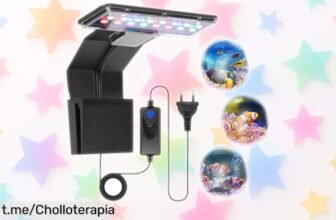 Luz LED Adiwo para acuario que realza los colores y potencia el crecimiento de plantas: ¡super chollo que hará brillar tu pecera como nunca!
