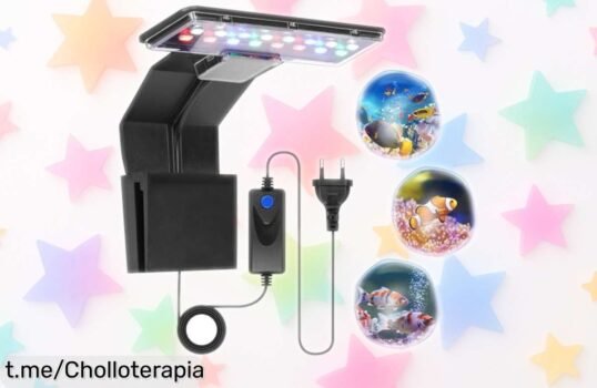 Luz LED Adiwo para acuario que realza los colores y potencia el crecimiento de plantas: ¡super chollo que hará brillar tu pecera como nunca!
