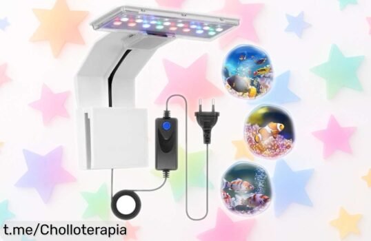 Luz LED Adiwo para acuarios pequeños, resalta tus peces con 3 modos de color y 16 LEDs: precio loco que no querrás dejar pasar. ¡Haz brillar tu acuario ahora!