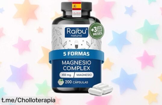 Magnesio Complex en cápsulas: Super oferta de 200 unidades que cuida tus músculos y te da energía, ¡mejora tu descanso por un precio increíble! No lo dejes escapar.
