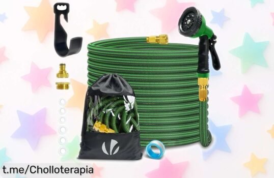 Manguera extensible VOUNOT de 15 m: ¡El chollazo que necesitas para regar, lavar y bañar! Aprovéchala antes de que se vaya, tus tareas serán un juego.