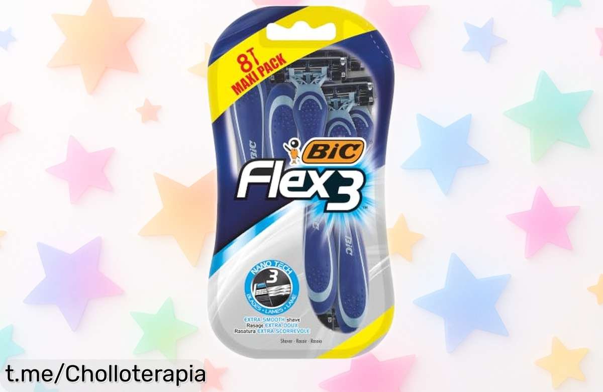 Maquinillas de afeitar BIC Flex3 para hombre, pack de 8 unidades a precio loco: suavidad y precisión que tu piel te agradecerá ¡No te quedes sin ellas!
