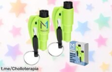 Martillos de emergencia 3 en 1 Mata1 para coche: pack de 2 a un precio de ganga que te rescatará en momentos difíciles, ¡no te quedes sin ellos y actúa ya!