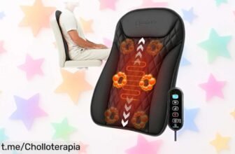 Masajeador de espalda Shiatsu COMFIER ultradelgado: ¡ofertón calentito para liberar tu tensión en casa! Relax y confort al mejor precio, no te lo pierdas.