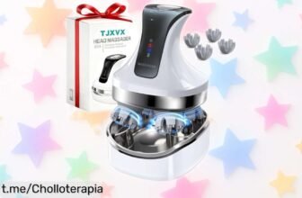 Masajeador eléctrico 4D para cuero cabelludo, cuello y hombros que reducirá tus tensiones; ¡hacemos caer el precio y es un chollo que no te puedes perder!