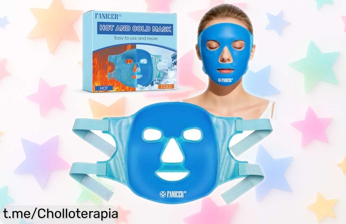 Máscara facial refrescante de gel frío y calor para ojos y cara, oferta increíble que alivia la hinchazón mientras te relajas; no dejes escapar este chollazo para tu rutina de cuidado.