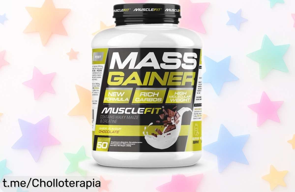 Mass Gainer MuscleFit 3kg de proteínas y calorías para tus batidos, ¡rebajado a un precio loco que no puedes dejar escapar! Fortalece tu entrenamiento hoy mismo.