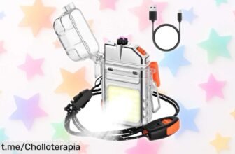 Mechero eléctrico recargable Vicloon con doble arco y linterna: ¡captura estos momentos únicos a un precio de ganga hoy mismo!