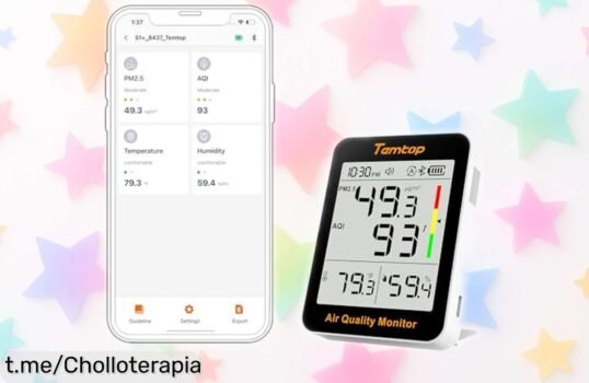 Medidor de calidad del aire Temtop S1+ con control APP y alertas en tu móvil, ¡aprovecha este super chollo y respira tranquilo en casa u oficina ya!