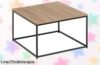 Mesa de centro cuadrada de metal con tablero efecto madera, un chollazo para modernizar tu salón y cuidar el suelo. ¡Últimas unidades, no te quedes sin la tuya!