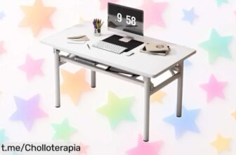 Mesa de escritorio plegable súper práctica para teletrabajo o gaming a precio de ganga, ¡no dejes escapar esta oportunidad y transforma tu estudio hoy mismo!