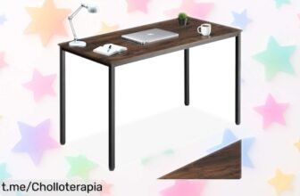 Mesa de escritorio tectake de madera, ideal para tu rincón de trabajo: super chollo con espacio y diseño industrial que no querrás dejar pasar. ¡Cómprala antes que se agote!