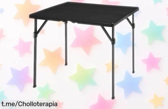 Mesa plegable cuadrada Amazon Basics: ¡El chollo portátil que transformará tu tiempo libre! Llévala al picnic o camping y sorpréndete con su facilidad de uso.