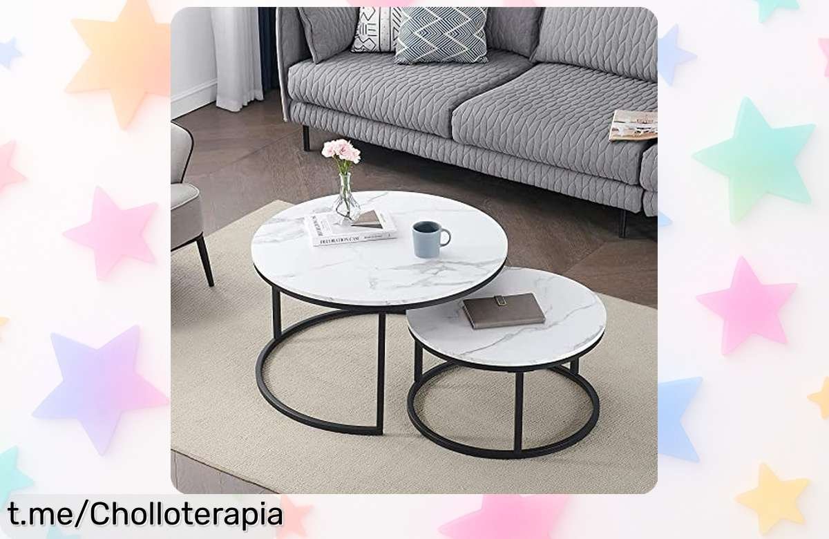 Mesas de centro nido DEYARNA HOME, estilo marmoleado que transforma tu espacio. ¡Oferta única para renovar tu hogar y dejar huella en todos!