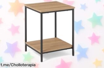 Mesita auxiliar cuadrada Amazon Basics, práctica y moderna para tu hogar; ¡aprovecha este precio de ganga antes de que se agote!