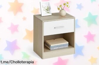 Mesita de noche VASAGLE con diseño moderno y cajón: ¡rebaja increíble para que tengas todo a mano en tu dormitorio o salón! No dejes pasar esta oportunidad única.