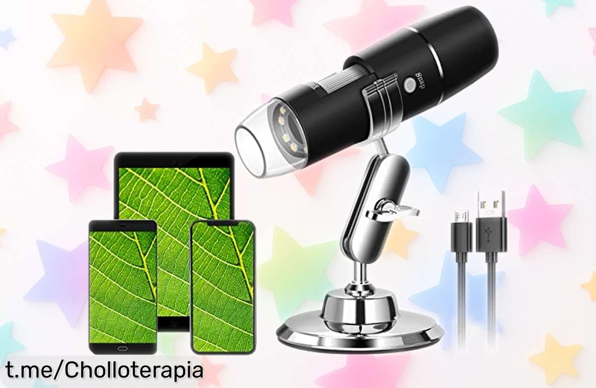 Microscopio digital portátil WADEO: aumento de 50x a 1000x y un chollazo para descubrir el mundo al detalle; no pierdas la oportunidad de verlo todo ahora mismo.