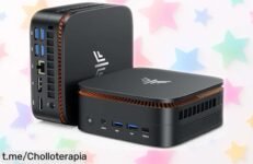 Mini PC NiPoGi AK1PLUS con doble pantalla 4K y 16 GB de RAM; ¡rebajado a un precio loco! No dejes pasar esta oportunidad, tu trabajo y estudios bien resueltos en un espacio pequeño.