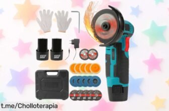 Mini amoladora angular inalámbrica de 12V: ¡rebaja increíble y accesorios incluidos para que pulas tus ideas y cortes sin parar! No te lo pierdas, hazlo ahora.