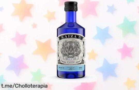 Mini botella de ginebra Kaiza 5 Blue Gin con un sabor único: super chollo floral y afrutado que no puedes dejar escapar, ¡hazte ya con ella antes de que se acabe!