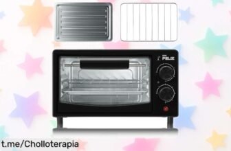 Mini horno eléctrico de sobremesa de 12L, ¡chollazo ideal para tus meriendas y cenas! Aprovecha la rebaja en este increíble ayudante que no puede faltar en tu cocina.