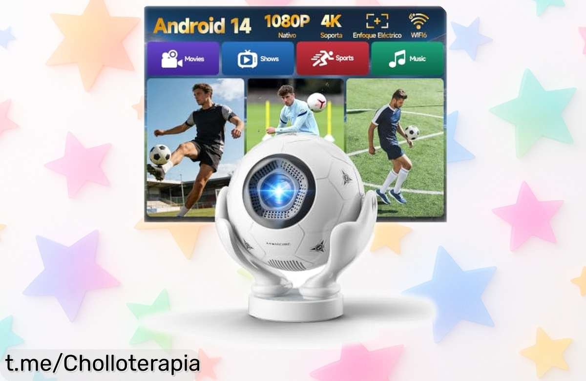 Mini proyector Magcubic diseño futbolero con imagen Full HD, ¡rebajado para disfrutar del cine en casa como nunca antes! Aprovecha esta oferta y vive la emoción al máximo.