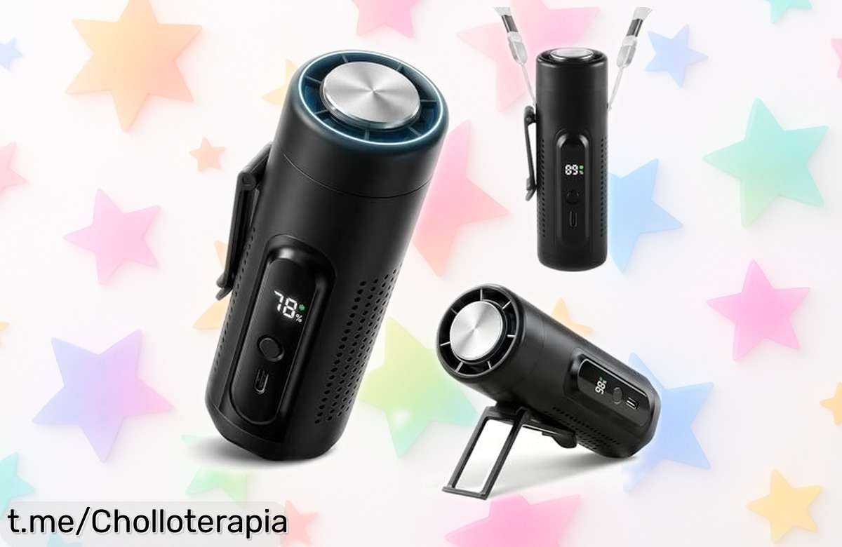 Mini ventilador portátil 3 en 1 LUCYLANKER con refrigeración instantánea y linterna: ¡rebajado de forma impresionante, llévatelo ya y disfruta del frescor donde quieras!