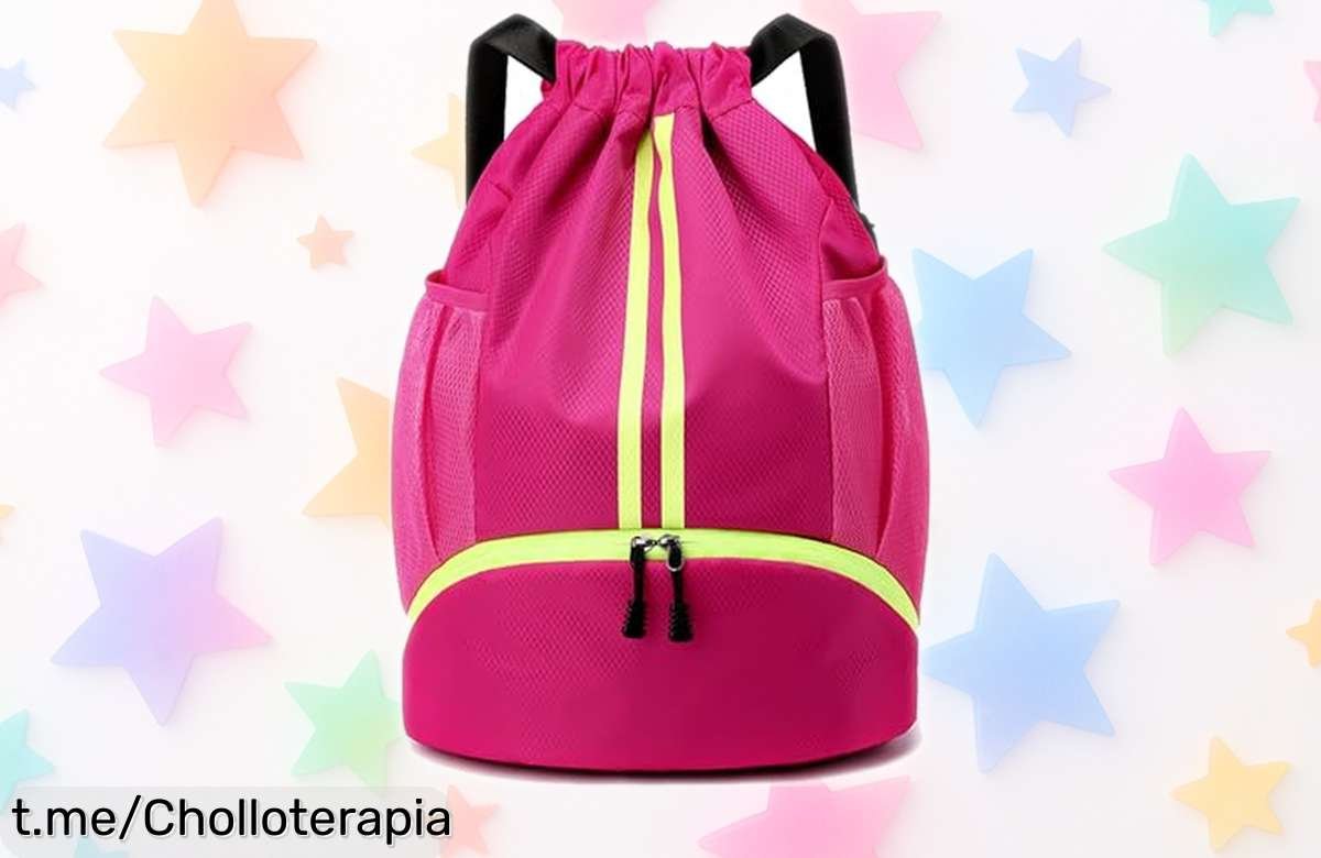 Mochila de cuerdas IHLOOTD ideal para gimnasio, resistente al agua y súper ligera; ¡aprovéchala ahora antes que se agote este chollo increíble!