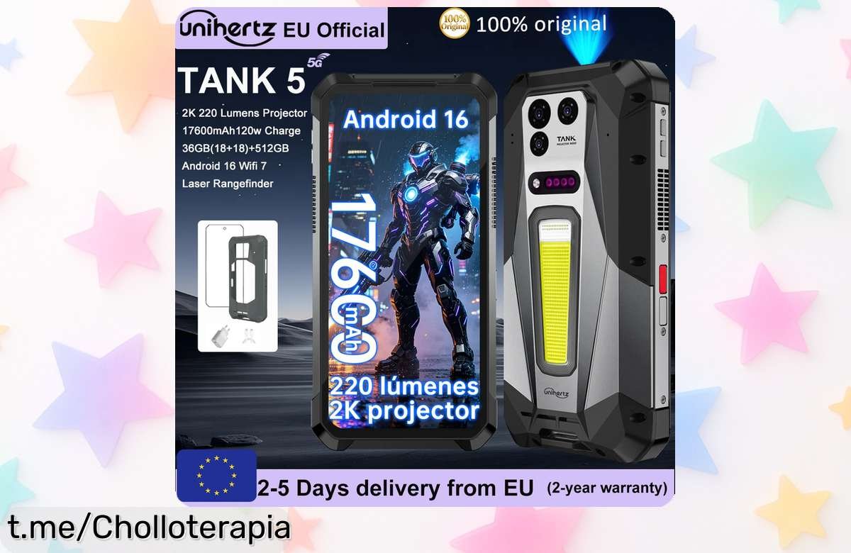 Móvil todoterreno con proyector 2K y batería gigante Unihertz 8849 TANK, ¡aplica el cupón y llévalo a casa ya! Aprovecha este precio que no se repetirá.
