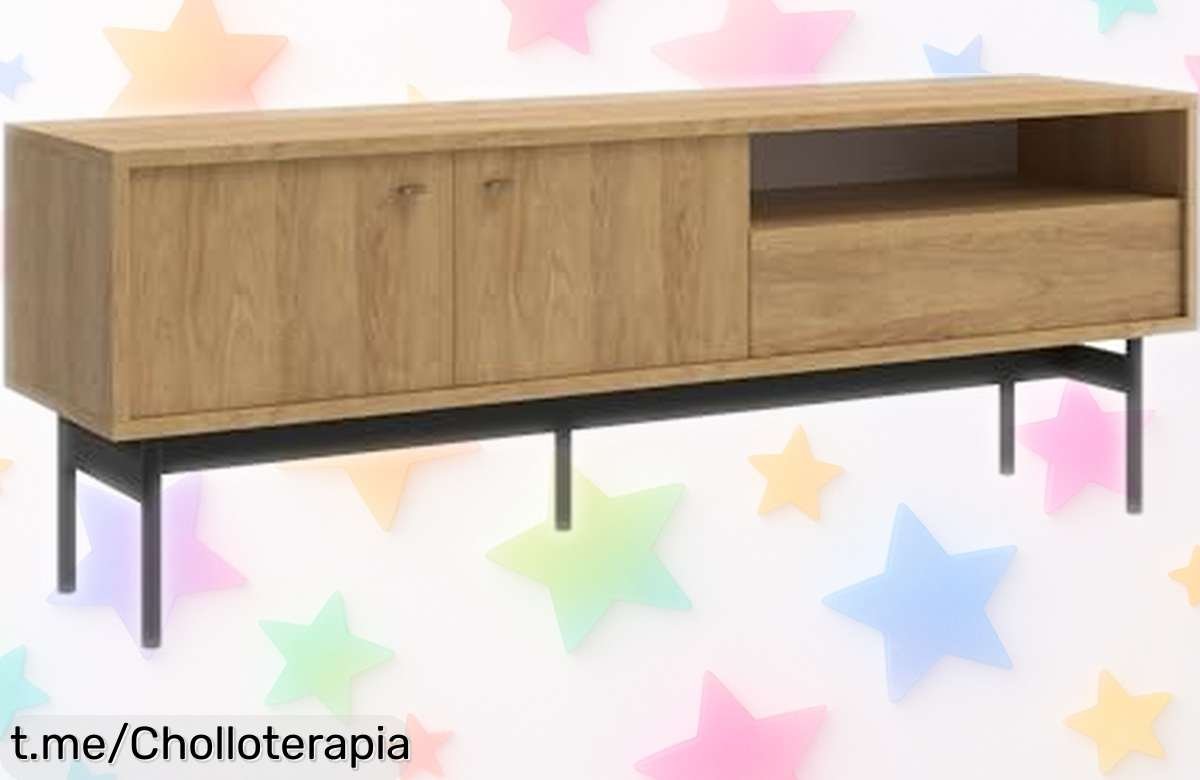 Mueble de TV Selsey Olar de 154 cm con estante y cajón: ¡rebajado a un precio loco para que organices tu salón y disfrutes del estilo!
