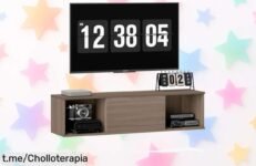 Mueble de pared colgante HOMCOM para TV, diseño moderno y funcional que despeja tu espacio a un precio de ganga; ¡aprovecha esta oferta única antes de que se agote!