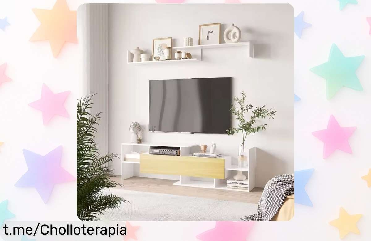 Mueble de salón para TV HOMCOM: espacio extra y diseño irresistible, ¡con un precio deslumbrante que no puedes dejar pasar!