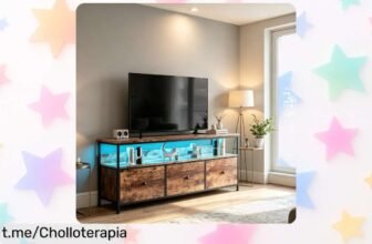Mueble para TV Simurq de 108 cm con diseño original: un chollazo ideal para ordenar tu sala y disfrutar del buen gusto. ¡No te lo pierdas, transforma tu espacio hoy!