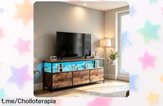 Mueble para TV Simurq de 108 cm con diseño original: un chollazo ideal para ordenar tu sala y disfrutar del buen gusto. ¡No te lo pierdas, transforma tu espacio hoy!