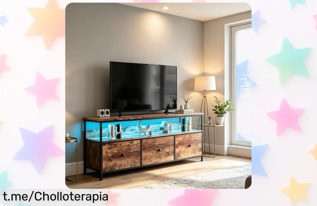 Mueble para TV Simurq de 108 cm con diseño original: un chollazo ideal para ordenar tu sala y disfrutar del buen gusto. ¡No te lo pierdas, transforma tu espacio hoy!