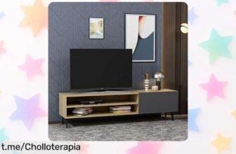 Mueble para TV de 160 cm Hanah Home, elegante y moderno con opción de montaje en pared a un precio increíble que hará brillar tu salón ¡No te lo pierdas!